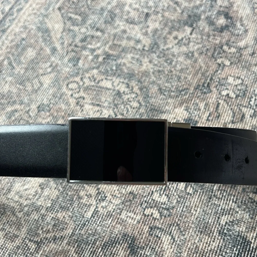 Reversible‎ Leather Belt with Silver Buckle